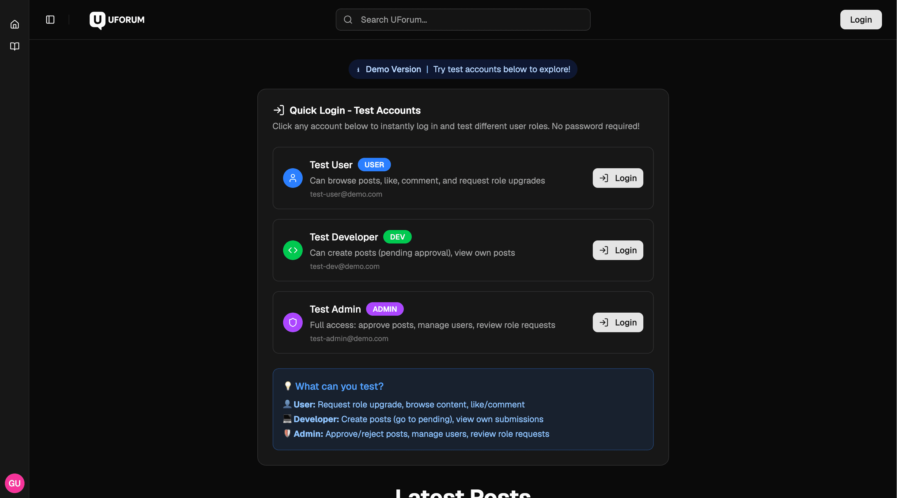 Screenshot uForum